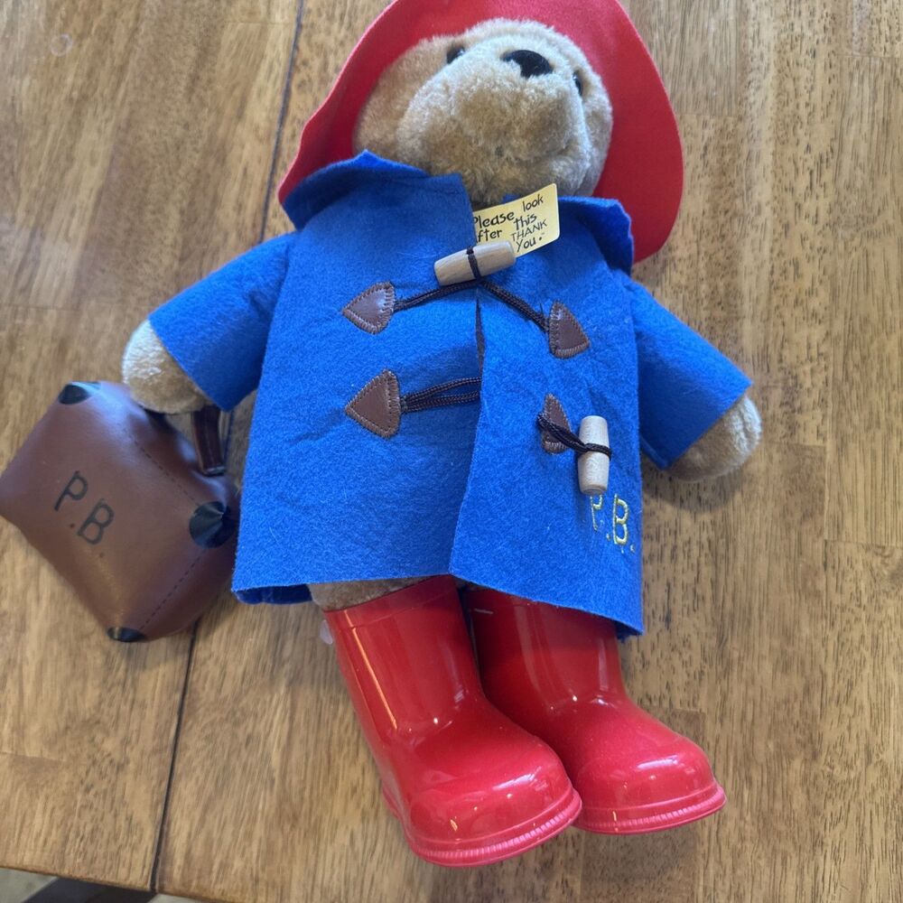 Paddington Bear Red Boots Suitcase Plush Rainbow Designs 14” w/Tags (b)
